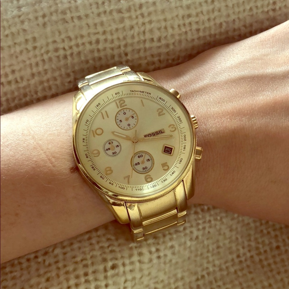 Women’s Gold Fossil Boyfriend Watch